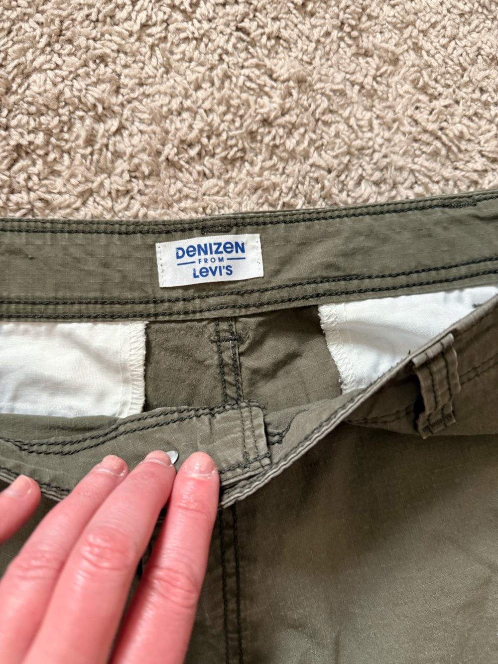 Denizen from Levi's Olive Green Utility Shorts - Picture 2 of 8